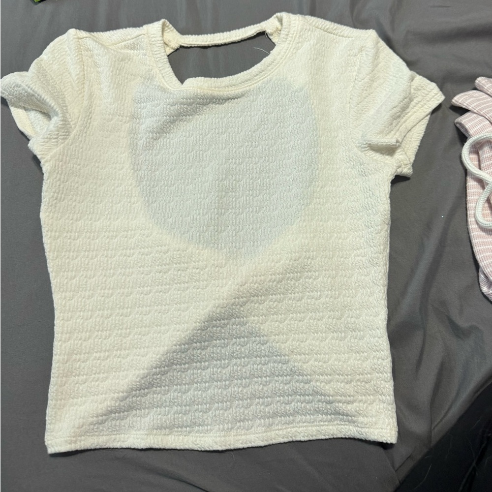 Pink Rose Ivory Knit Top